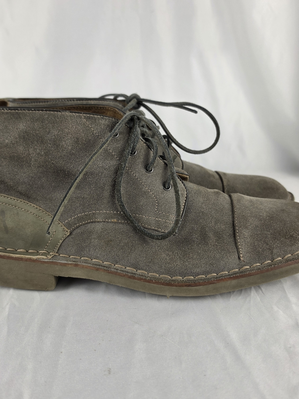 John Varvatos Star USA Chukka Boots Mens Gray Suede Leather Lace Ankle Size 10.5